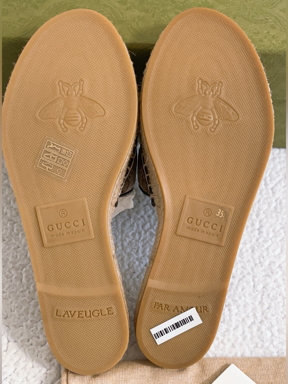 Gucci Women’s GG Marmont Monogram Canvas slide Espadrille Sandal - Picture 11 of 16